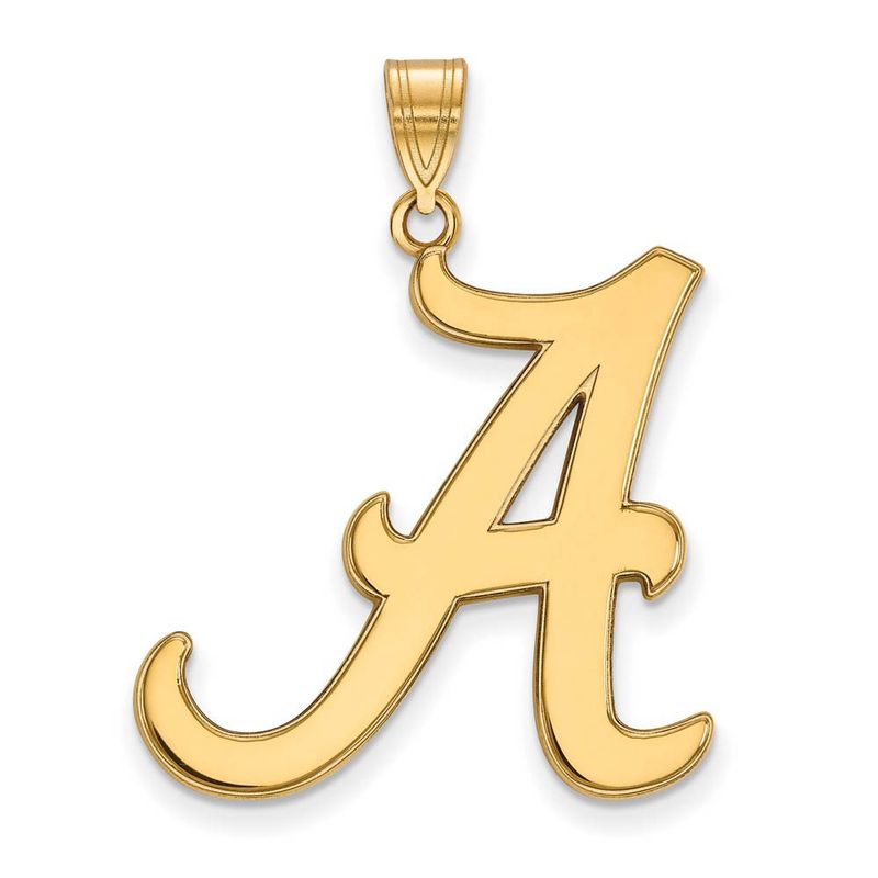14k Gold Plated Silver U. Of Alabama Xl Initial A Pendant